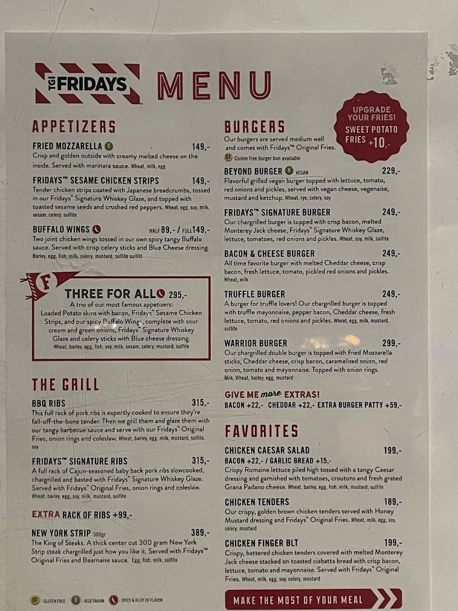 Menu T.g.i. Fridays - Aker Brygge-2